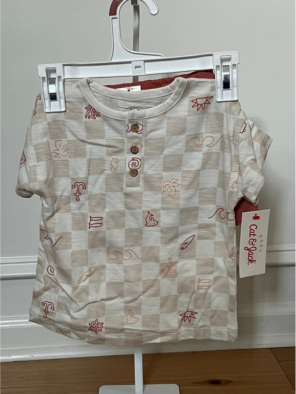 Cat & Jack, 2 Piece Set,  Short Sleeve Top & Bottoms, Size 18M